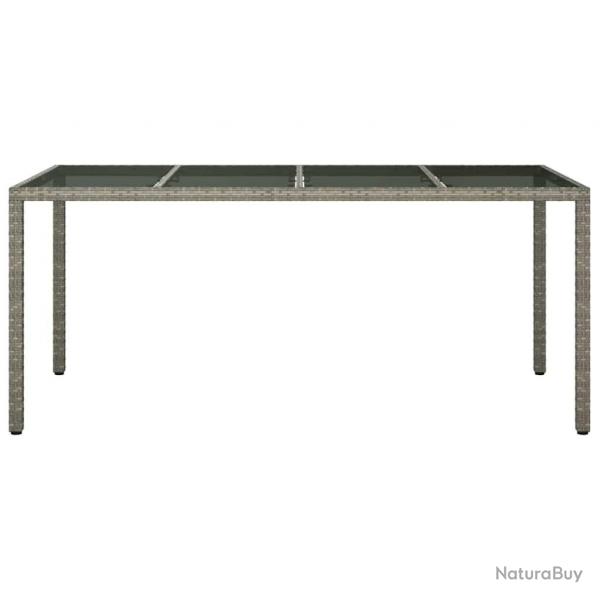 Table  Manger de Jardin Grise 190x90x75 cm Poly Rattan