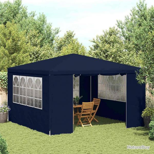 Tente de rception avec parois latrales 4x4 m Bleu 90 g/m