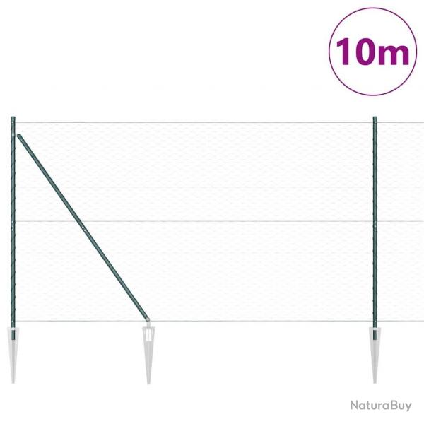 Clture Hexagonale Verte 1,5x10 m Acier