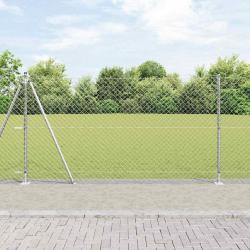 Jeu de Poteaux de Clôture Argent 10 x 1.2 m Acier galvanisé