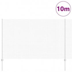 Clôture en Fil Soudé avec 10 Poteaux U Argent 1.6x10 m Acier