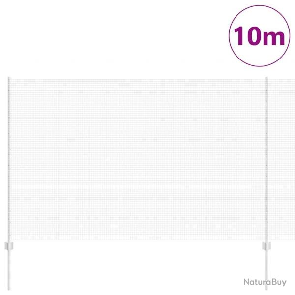Clture en Fil Soud avec 10 Poteaux U Argent 1.6x10 m Acier
