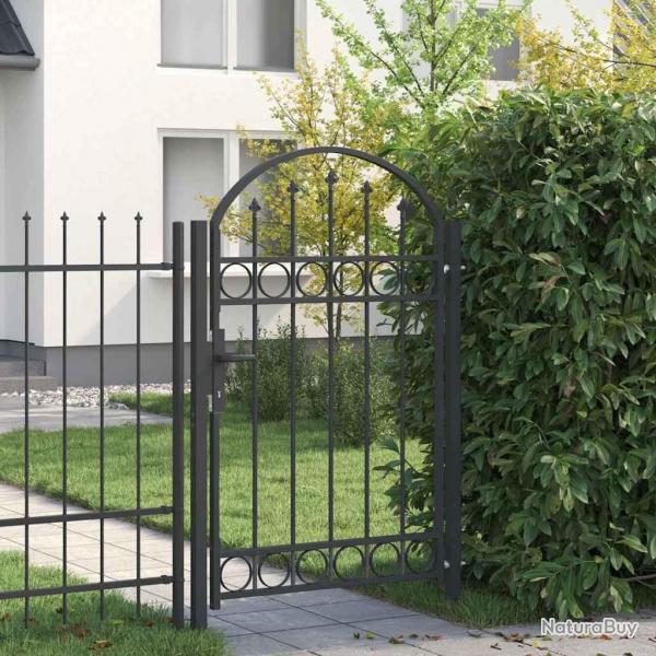 Porte de Clture Gris 100 x 150 cm Acier peint par poudre