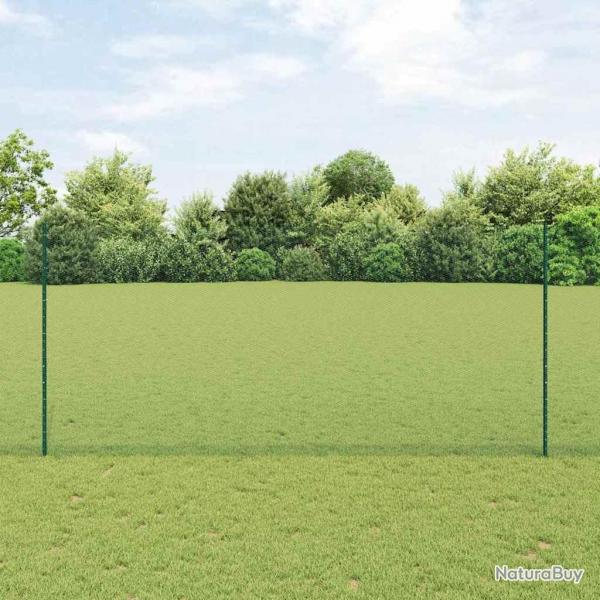 Poteaux de clture 11 pcs U-Channel vert 140 cm en acier