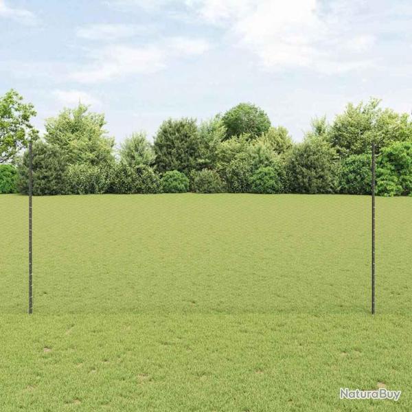 Poteaux de clture 22 pices U-Channel Gris 160 cm Acier
