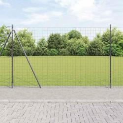 Clôture Euro avec 7 poteaux à embout, 1,4 x 10 m en acier galvanisé