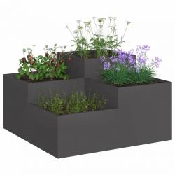 Jardinère 100x100x48 cm en acier noir