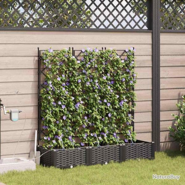 Jardinires de jardin 1 pc Noir 120 x 40 x 126 cm Plastique