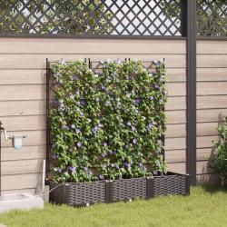 Jardinières de jardin 1 pc Marron 120 x 40 x 126 cm Plastique