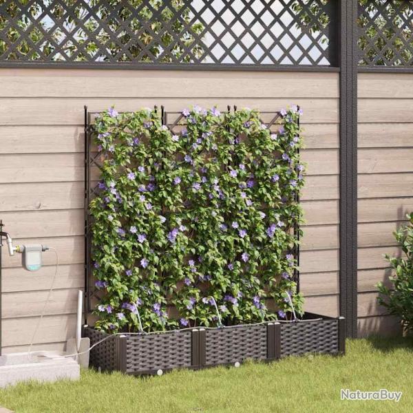 Jardinires de jardin 1 pc Marron 120 x 40 x 126 cm Plastique