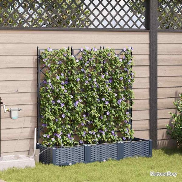 Jardinires de jardin 1 pc Gris 120 x 40 x 126 cm Plastique