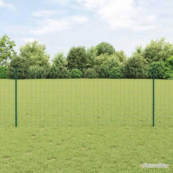 Euro Clture avec 11 Poteaux Verts 1x25 m Acier