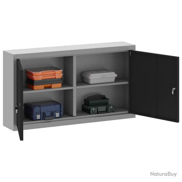 Armoire  outils murale Noire 100x20x55 cm Acier