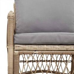 Chaise de jardin avec coussins Beige 60x70x78 cm Rattan synthétique