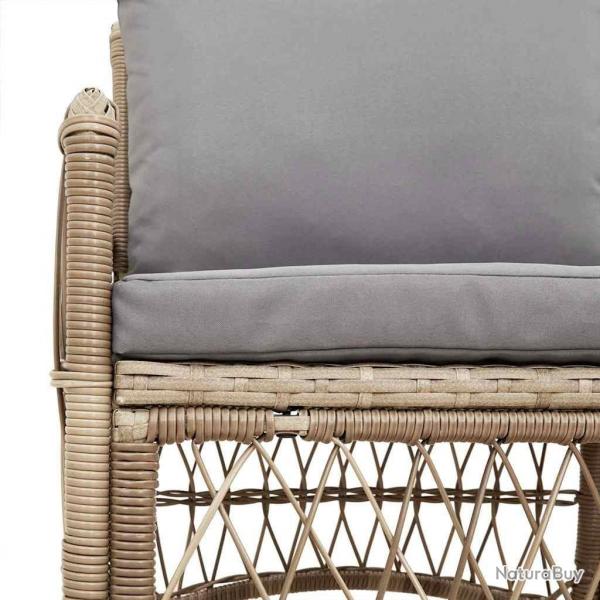 Chaise de jardin avec coussins Beige 60x70x78 cm Rattan synthtique