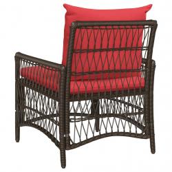 Chaise de jardin avec coussins marron 60x70x78 cm Rotin synthétique