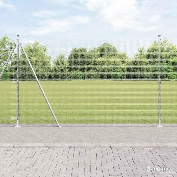 Set de poteaux de clture 2 pices Acier galvanis 10 x 1.5 m