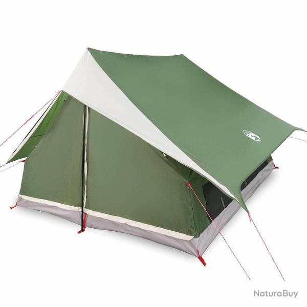 Tente A-Frame pour 7 personnes, verte et tanche.