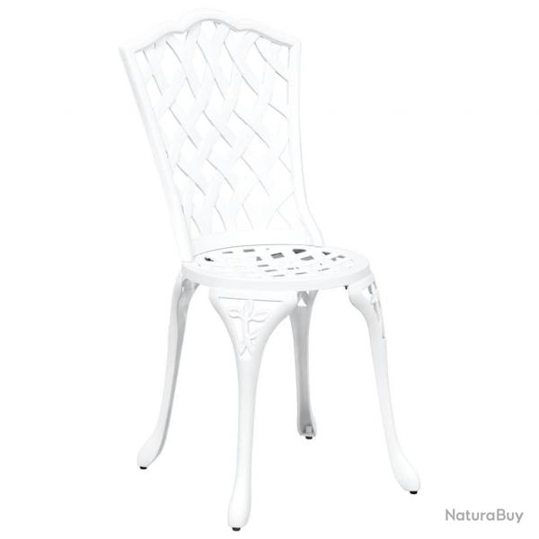 Chaises de jardin 2 pcs Aluminium coul blanc
