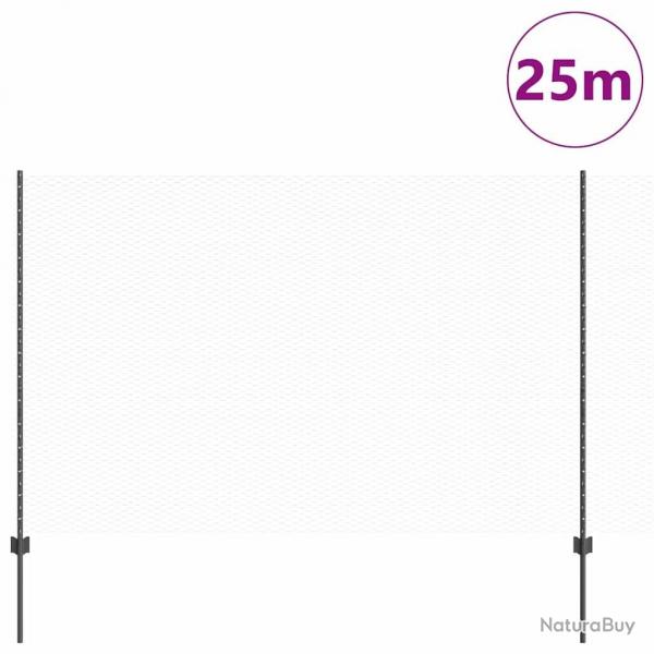 Poteaux de clture 22 pcs U-Channel Gris 160 cm en acier