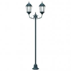 Lampadaire de jardin à 2 lampes E27 Vert 220 cm en aluminium