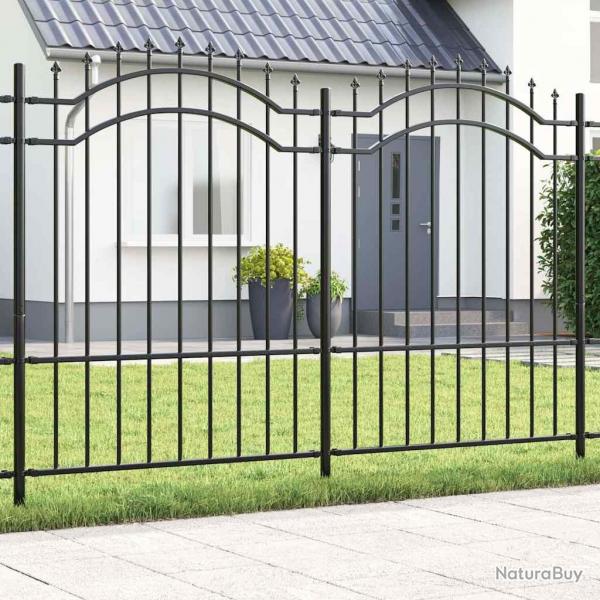Clture de jardin Gris 190 cm Acier peint par poudre
