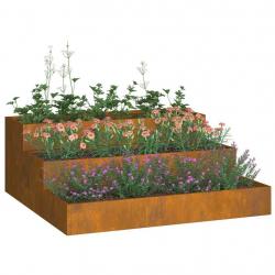 jardinière 3 niveaux 90x90x35 cm en Acier Corten