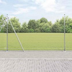 Clôture en fer soudé avec 7 poteaux flangés 1,6x10 m en acier galvanisé