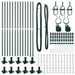 Ensemble poteaux de clôture avec plaques de base 13 pcs Vert