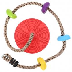 Corde d'escalade pour enfants avec siège à disque et plateformes 200 cm de vidaXL