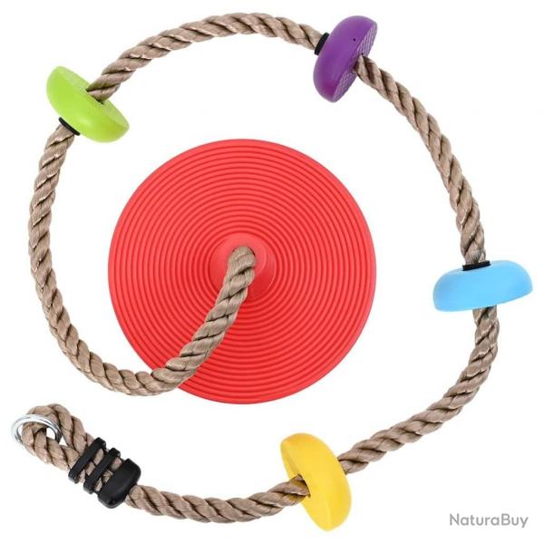 Corde d'escalade pour enfants avec sige  disque et plateformes 200 cm de vidaXL