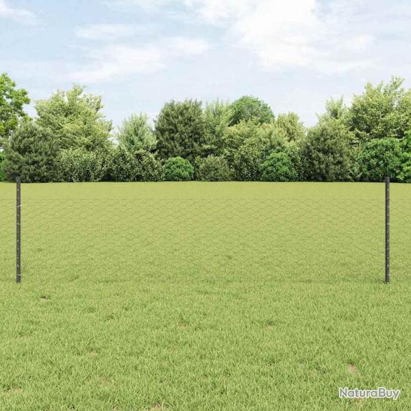 Pieux de clture 11 pcs U-Channel Gris 60 cm Acier