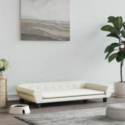 Lit pour chien crème 100x50x21 cm velours