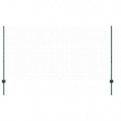 Poteaux de clôture argentés 22 pcs Vert Large Métal