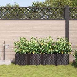 Jardinières de jardin 1 pc Marron 160 x 40 x 37.5 cm Plastique