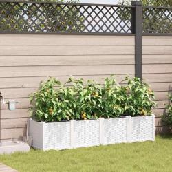 Jardinières de jardin 1 pc Blanc 160 x 40 x 37.5 cm Plastique