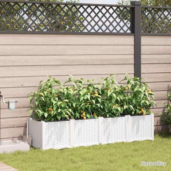 Jardinires de jardin 1 pc Blanc 160 x 40 x 37.5 cm Plastique