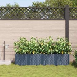 Jardinières de jardin 1 pc Gris 160 x 40 x 37.5 cm Plastique