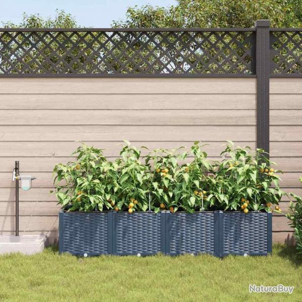 Jardinires de jardin 1 pc Gris 160 x 40 x 37.5 cm Plastique