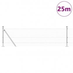 Ensemble de poteaux de clôture Lot de 2 Acier galvanisé 25 x 0.5 m