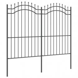 Clôture de jardin Gris 215 cm Acier peint par poudre