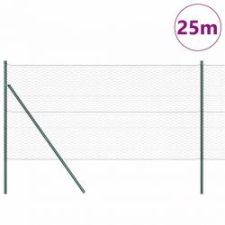 Set de Clôture Set de 2 Vert Métal 25 x 1,2 m Robuste