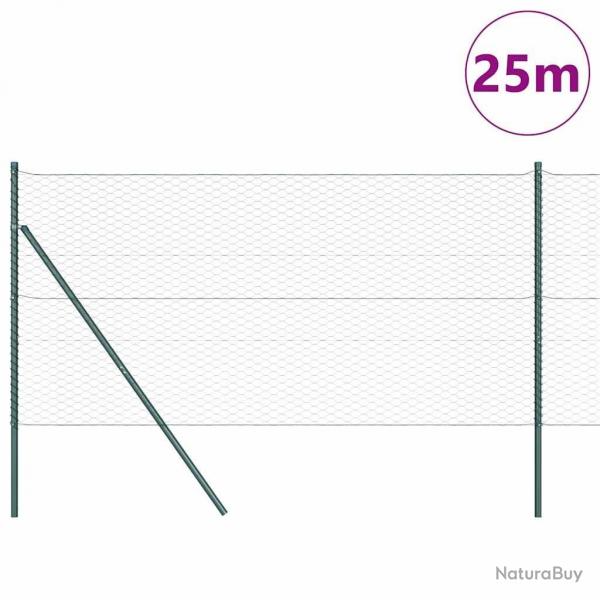 Set de Clture Set de 2 Vert Mtal 25 x 1,2 m Robuste