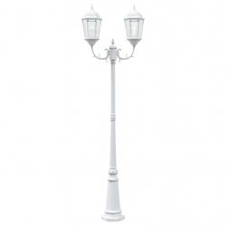 Poteau de lumière de jardin 2 lampes E27 Blanc 235 cm Aluminium