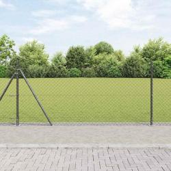 Jeu de Poteaux de Clôture Argent 10 x 0.8 m
