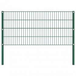 Panneau de clôture avec poteaux Fer 1,7 x 0,8 m Vert