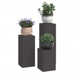 Supports de Plantes d'Extérieur Pillar 3 pcs Acier Noir