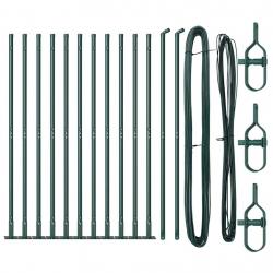 Poteaux de clôture avec plaques de base 13 pcs Vert