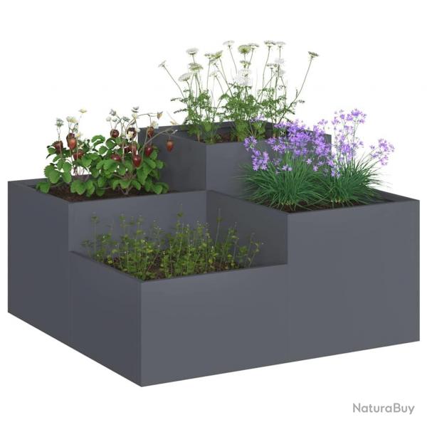 Jardinire 80x80x48 cm Acier anthracite