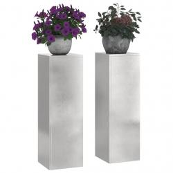 Supports de plantes d'extérieur Pilier 2 pcs 24x24x75 cm Acier inoxydable